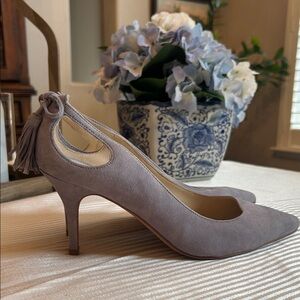 Marc Fisher Gray/Blue Suede Heels